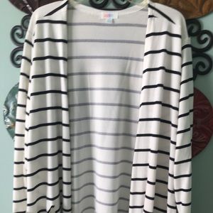Black and White Striped Caroline Cardigan